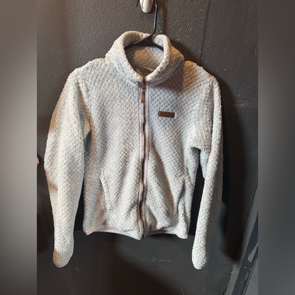 Columbia Gray Sherpa Fleece Zip Up Sweatshirt - Picture 1 of 3